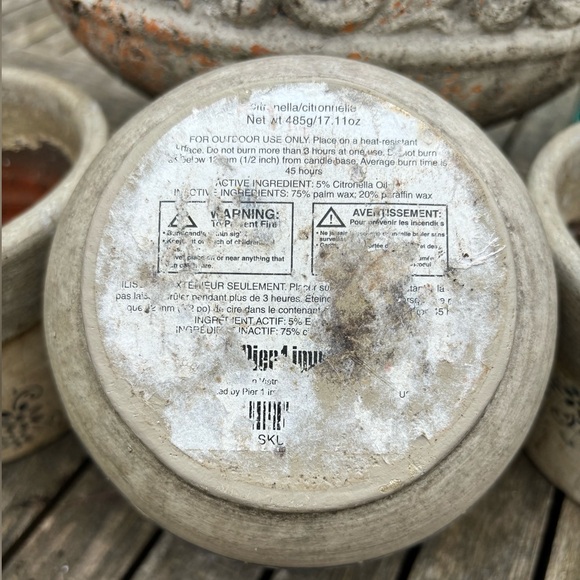 4 Previous Pier 1 Outdoor Clay Pot Candle Holders - Picture 3 of 10